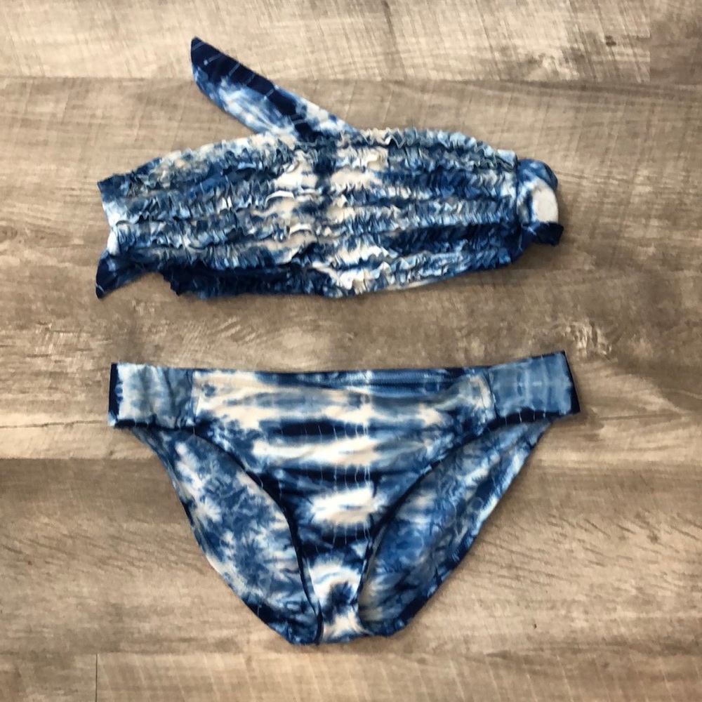 Lucky brand tie die blue bikini